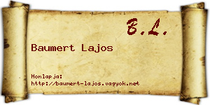 Baumert Lajos névjegykártya